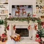 Christmas Garland with Red Berry Artificial Flowers Plant Door Table Christmas Decor Hanging Rattan For Stairs Railing Fireplace