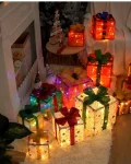 Christmas Glowing Decoration Gift Box Ornament With Bow Christmas Lighting Box Outdoor Light Lighting Christmas Box