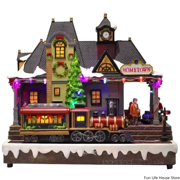 Christmas Desktop Decorations, Luminous Music House Scene, Atmosphere Crafts, Ornaments, Children's Gifts, Party Gifts, New