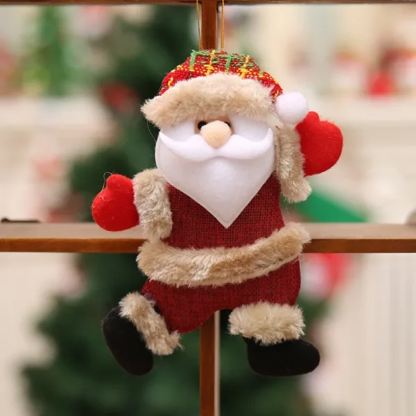 Christmas Tree Decorations - Adorable Dancing Santa, Snowman, Deer & Bear | Soft Plush Hanging Ornaments | Xmas Holida