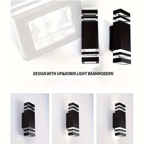 1pc Outdoor Wall Light, Double Head Wall Light, Outdoor Street Light For Courtyard Garden Porch Corridor Modern, Up And Down Lighting, E26/E27 Bulb Base