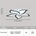 Modern LED Ceiling Lights, Black Dimmable Flower Shape Ceiling Light Chancelier, Flush Mount Ceiling Lamp Lighting Fixture with Remote Control for Living Room Dining Room Hallway Kitchen