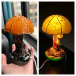 1pc Mushroom Statue Led Light, Resin Mushroom Ornament Luminous Usb Plug, Home Desktop Lighting Bedside Decoration Crafts