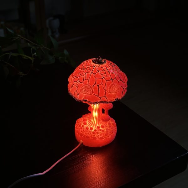 1pc Mushroom Statue Led Light, Resin Mushroom Ornament Luminous Usb Plug, Home Desktop Lighting Bedside Decoration Crafts