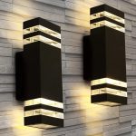 1pc Outdoor Wall Light, Double Head Wall Light, Outdoor Street Light For Courtyard Garden Porch Corridor Modern, Up And Down Lighting, E26/E27 Bulb Base