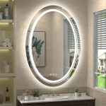 Only Backlit LED Lightd Bathroom Mirror Oval Illuminated Wall Vanity Mirror With Anti-Fog 3 Lighting Modes Memory Function Touch Button Backlit Makeup Mirror
