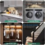 15.74inch ultra-thin motion sensor under cabinet light, usb charging with magnetic night light, 3-tone light cabinet light, for kitchen, cabinets, bedrooms, wardrobes interior lighting (black)