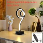 Modern Creative Lollipop-Shaped 3-Color LED Desk Lamp, Dimmable Metal Table Light with Adjustable Lighting, Push Button Control, USB Powered for Various Room Types - Fantasy Theme Desk Lamp Without Battery