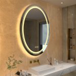 Only Backlit LED Lightd Bathroom Mirror Oval Illuminated Wall Vanity Mirror With Anti-Fog 3 Lighting Modes Memory Function Touch Button Backlit Makeup Mirror