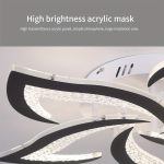 Modern LED Ceiling Lights, Black Dimmable Flower Shape Ceiling Light Chancelier, Flush Mount Ceiling Lamp Lighting Fixture with Remote Control for Living Room Dining Room Hallway Kitchen