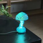 1pc Mushroom Statue Led Light, Resin Mushroom Ornament Luminous Usb Plug, Home Desktop Lighting Bedside Decoration Crafts