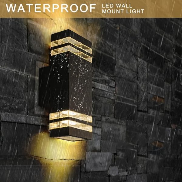 1pc Outdoor Wall Light, Double Head Wall Light, Outdoor Street Light For Courtyard Garden Porch Corridor Modern, Up And Down Lighting, E26/E27 Bulb Base