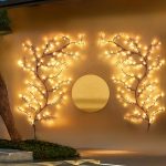 Solar-Powered 72 LED Warm White Willow Vine String Lights, 1.8m/5.9ft - Outdoor & Indoor Wall Decor with 8 Lighting Modes for Courtyard Entrance and Commercial Lighting