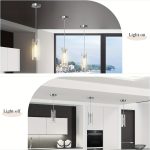 Chandelier Ceiling Light, LED Kitchen Lighting Crystal Chandelier for Kitchen Island, 1-Light Integrated Kitchen Pendant with Bubble Glass Modern Island Lamp