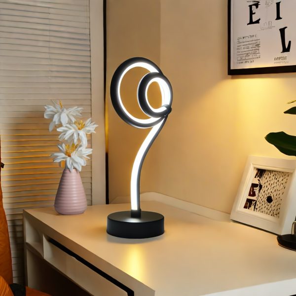 Modern Creative Lollipop-Shaped 3-Color LED Desk Lamp, Dimmable Metal Table Light with Adjustable Lighting, Push Button Control, USB Powered for Various Room Types - Fantasy Theme Desk Lamp Without Battery