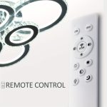 HOMCOM Elegant LED Chandelier with 6 Rings, Ceiling Light with Cool White Lighting for Living Room, Dining Room, or Bedroom, Silver