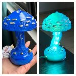 1pc Mushroom Statue Led Light, Resin Mushroom Ornament Luminous Usb Plug, Home Desktop Lighting Bedside Decoration Crafts
