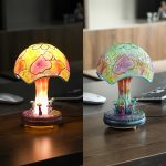 1pc Mushroom Statue Led Light, Resin Mushroom Ornament Luminous Usb Plug, Home Desktop Lighting Bedside Decoration Crafts