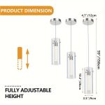 Chandelier Ceiling Light, LED Kitchen Lighting Crystal Chandelier for Kitchen Island, 1-Light Integrated Kitchen Pendant with Bubble Glass Modern Island Lamp