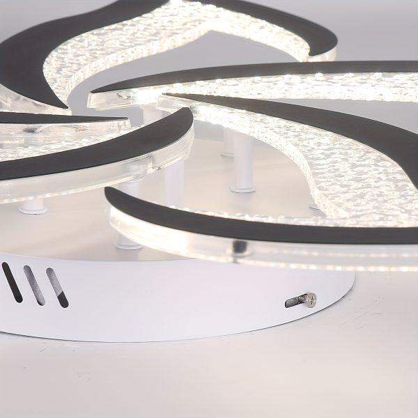 Modern LED Ceiling Lights, Black Dimmable Flower Shape Ceiling Light Chancelier, Flush Mount Ceiling Lamp Lighting Fixture with Remote Control for Living Room Dining Room Hallway Kitchen