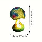 1pc Mushroom Statue Led Light, Resin Mushroom Ornament Luminous Usb Plug, Home Desktop Lighting Bedside Decoration Crafts